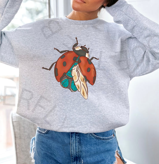 Turquoise Lady Bug Graphic Top
