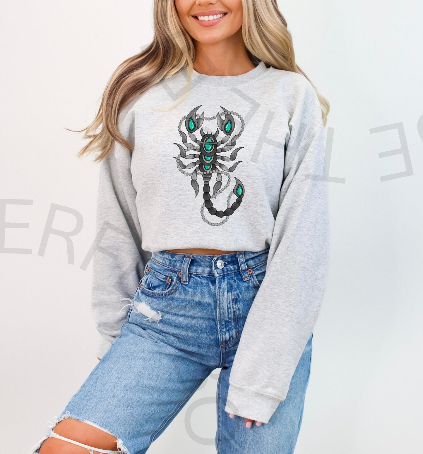 Turquoise Scorpion Graphic Top