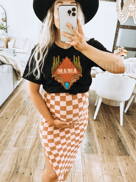 Mama Western Graphic Top