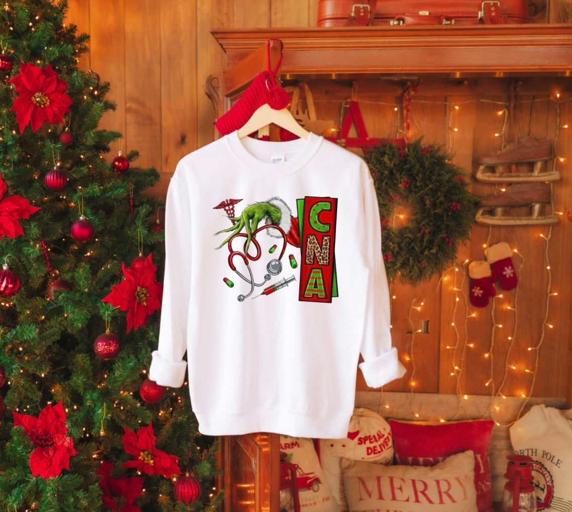 CNA Grinch Medical Christmas Graphic Top