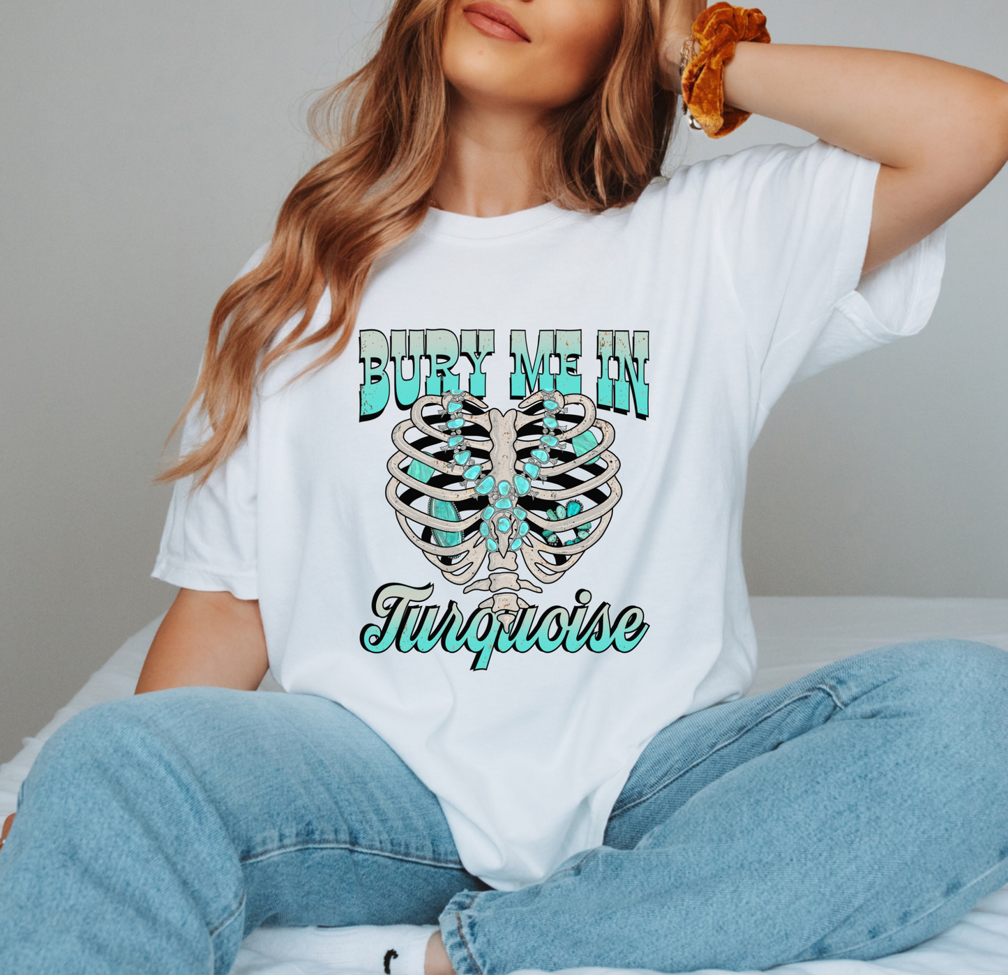 Bury Me In Turquoise Graphic Top