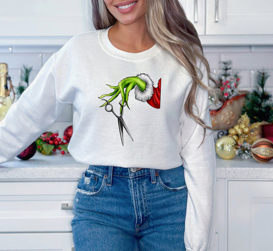 Grinch Hairstylist Christmas Graphic Top
