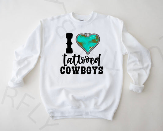 I Love Tattooed Cowboys Graphic Top